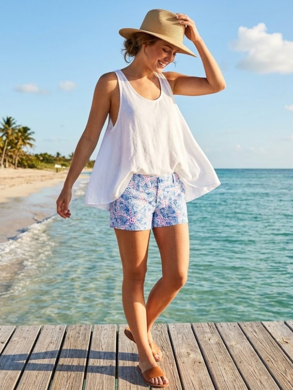 Lilly Pulitzer Walsh Short Indigo Star Crush Starfish Size 0 Womens Cotton 3"